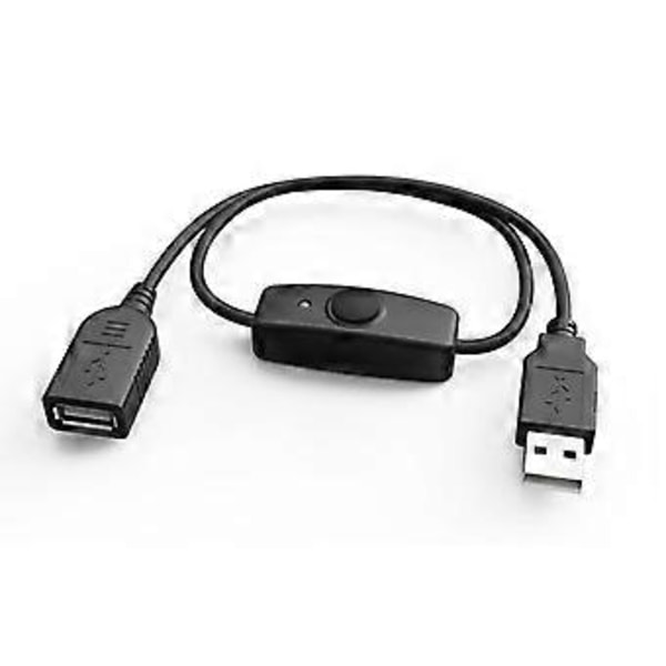 USB A 2.0 Hunn til Hann Skjøteledning med Bryter PÅ/AV Strømbryter USB Datatilkobling 50cm