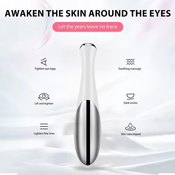 Hvid, bærbar øjenmassager, elektrisk vibration, anti-rynke, a
