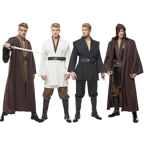 Kenobi Jedi / Anakin Skywalker Cosplay Kostume Tunika Sort Jedi Kåbe Halloween Karneval Kostumer..