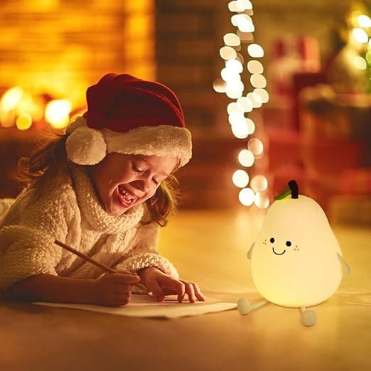 Pæreformet silikon nattlys, LED nattlys, farge USB cha