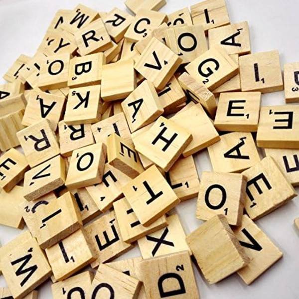 Puupalikat A-Z, 100 kpl, Musta