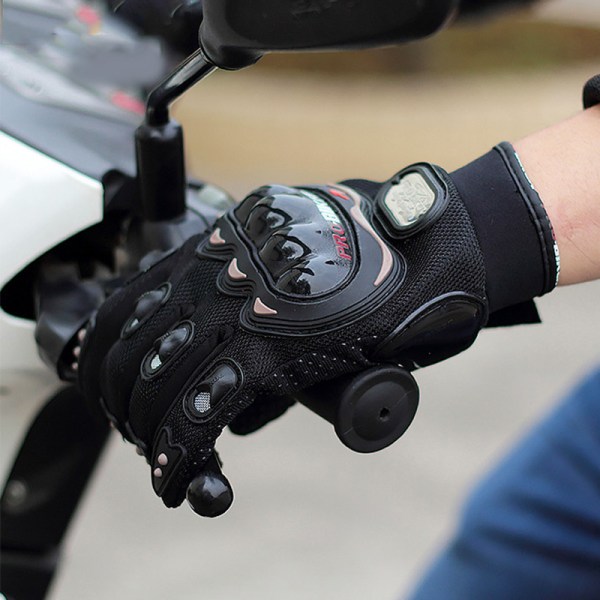 (Stor, svart) Sommarmotorcykelhandskar Mesh Andningsbar Touch Scr