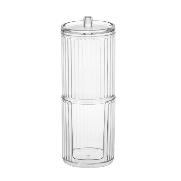 Plastik kosmetik opbevaringstank, håndklæde, vatpind æske, transparent 19*7c