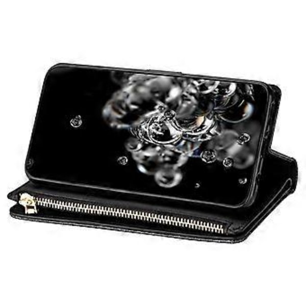 Læderetui med glimmer og lynlåspung til Samsung Galaxy A05s 4G Style A