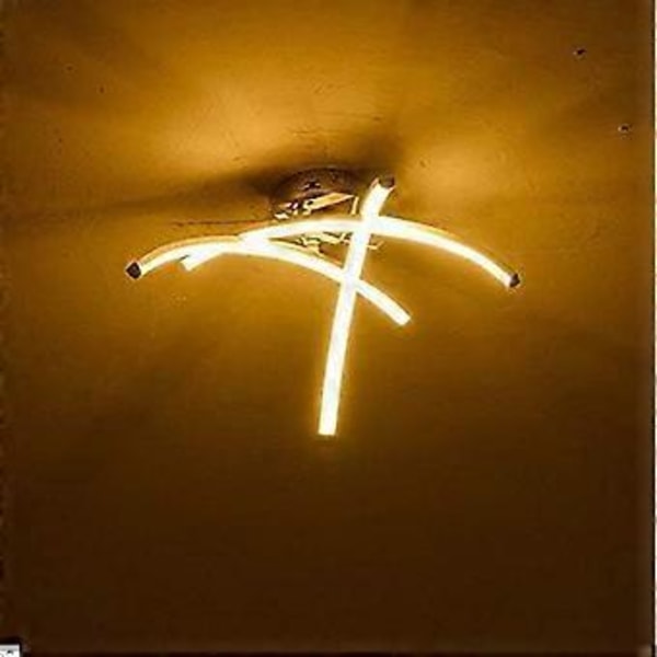 LED Plafondlampe, Moderne Design Bølget Taklampe med 3 Buede Lys for Stue Soverom Spisestue 18W (Varmhvit)