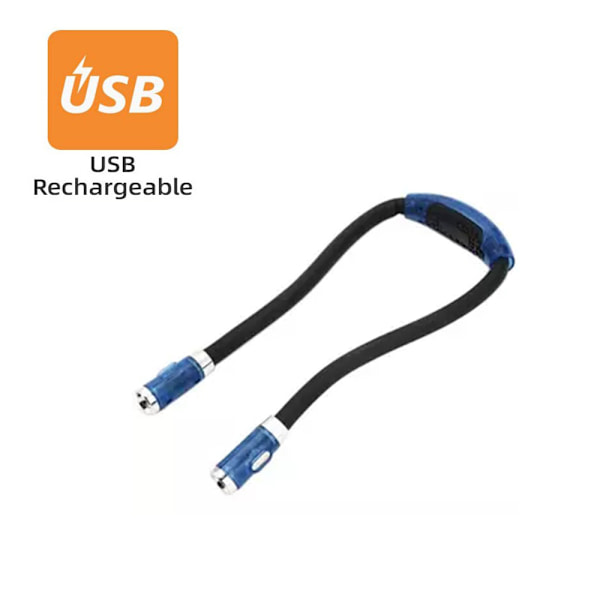 Latautuva LED-lukuvalo yövalo, kaulan ympärille, USB