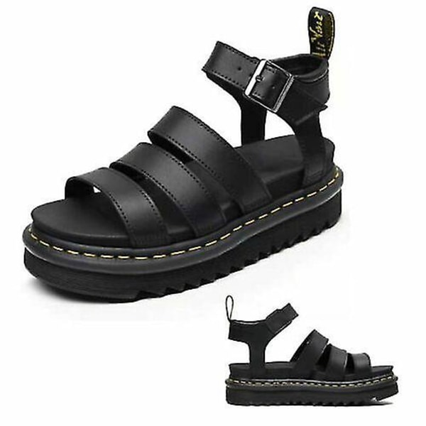 Dam Chunky Sandaler Tjock Sula Remmar Block Flatforms Skor Sommar Ny Storlek..