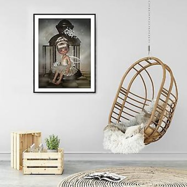 30x40cm (Tyyppi 1) Täysi timanttitaidekirjontasarja, timanttimaalausnukke isoilla silmillä pyöreä timantti, DIY täysi pora timanttimaalaus seinäsisustus Ad:lle