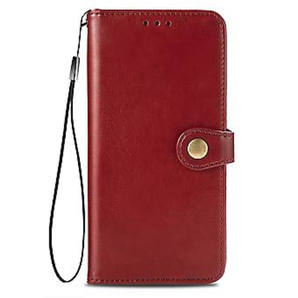 Yksivärinen nahkakotelo Samsung Galaxy M31s -puhelimelle Red