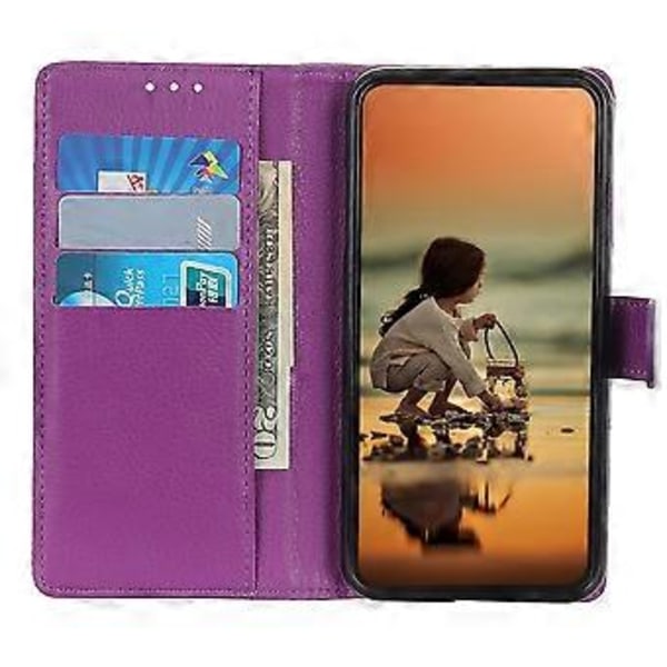 Plånboksfodral för Motorola Edge 60 Fusion 5G PU Läder Telefonskal Litchi Textur Purple