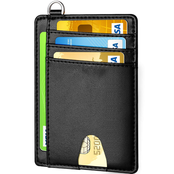 Slank, minimalistisk lommebog, RFID-blokerende kreditkort H