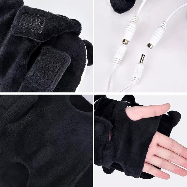 Søte USB-håndvarmere Oppvarmede hansker USB Toast Fingerless Håndvarmer