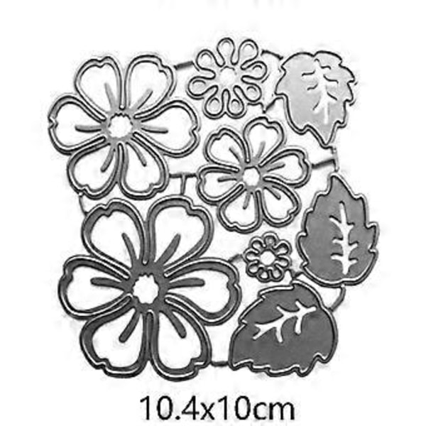 Blomblad Skärande Stansar DIY Album Stämpel Papper Kort Prägling Scrapbooking för Hem Festival Party Korttillverkning Form Silver