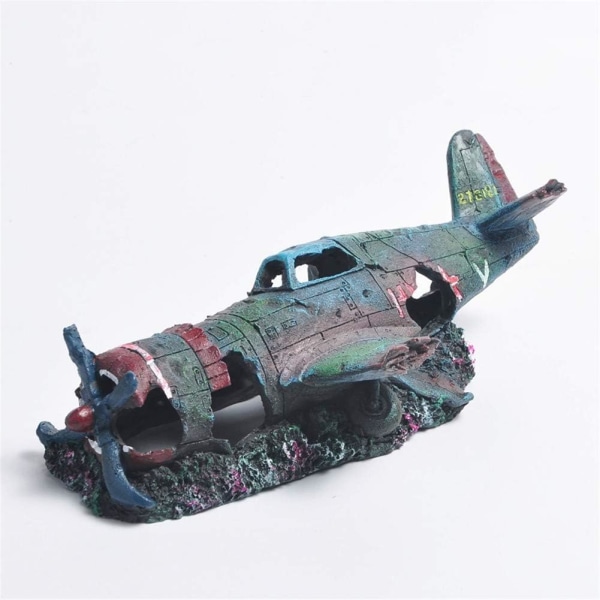 Resin Akvarium Militær Thunderbolt Jagerfly Crash Akvari