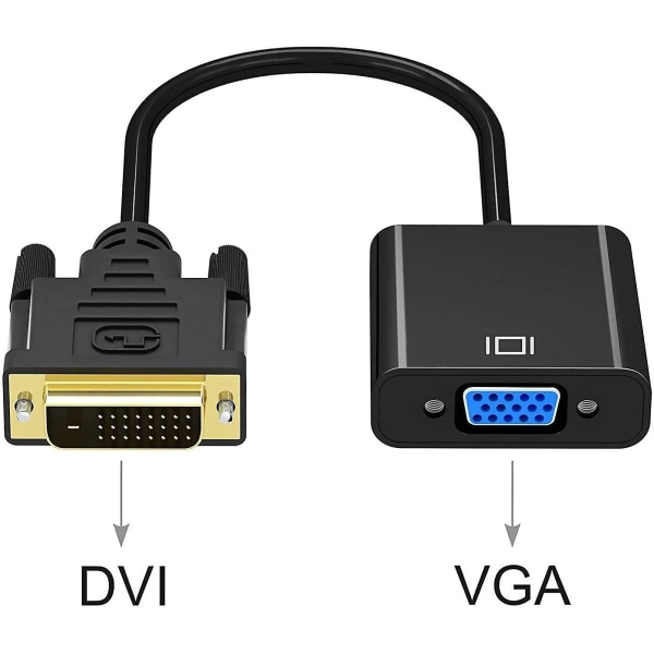 Dvi till Vga-adapter, Gana 1080p aktiv Dvi-d till Vga-omvandlare 24+1