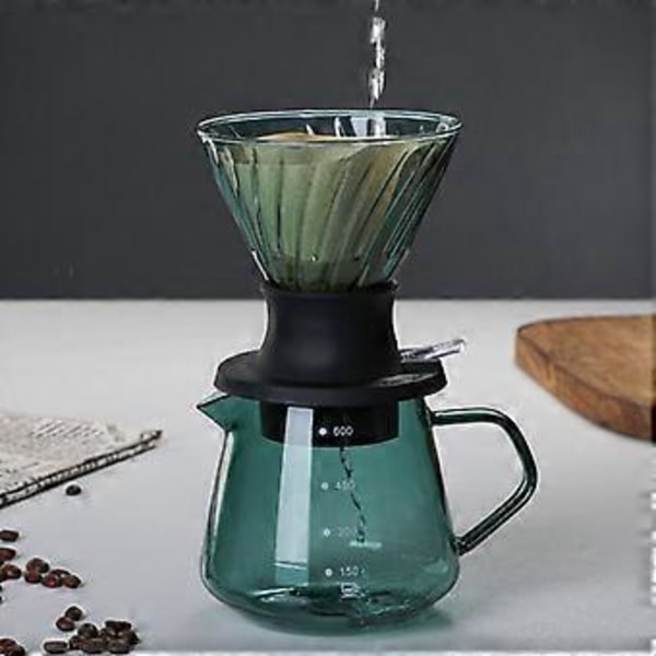 Kaffekanne i glass Kaffefilterkopp Bløtleggingsfilterkopp Filterpapir Kaffekanne Håndbrygget kaffeapparat Filter Smart kopp