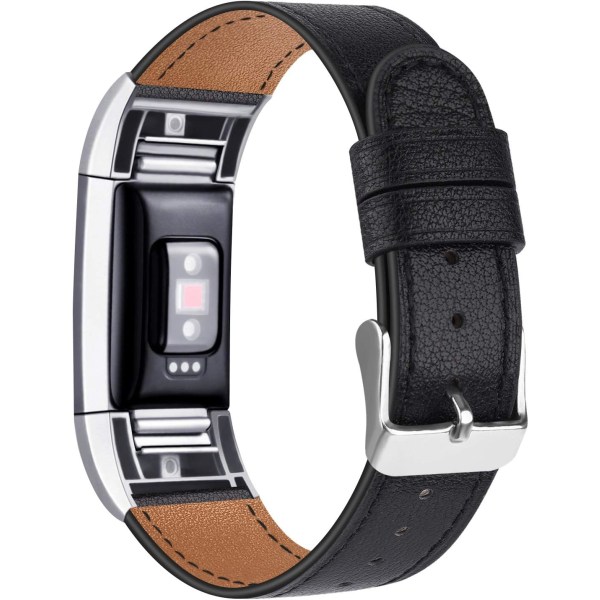 Rem for Fitbit Charge 2 i skinn - Sport for kvinner og menn, justerbar
