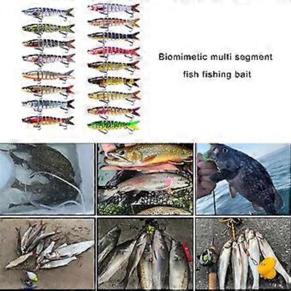 Fiskedrag Tredelad Krok Saltvatten och Sötvatten Simdrag Fiskekrokar Långsamt Sjunkande Flerledade Simbeten Complete set of 15 p