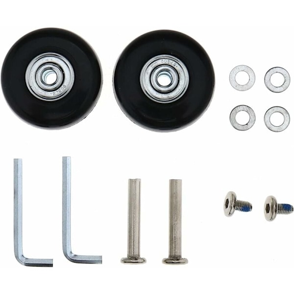 2 Set med 45mm Resväskehjulsersättning Gummi Bagage Reservaxel