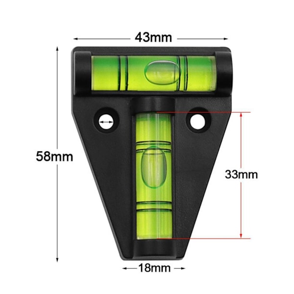3 stk. Orange Green Snow-2 pakke T-formet vaterpas, Mini vaterpas