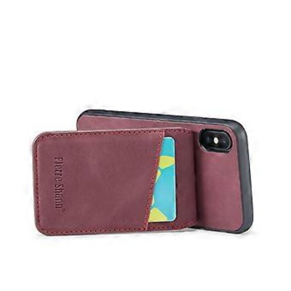Crazy Horse PU -kotelo iPhone XR:lle Wine Red