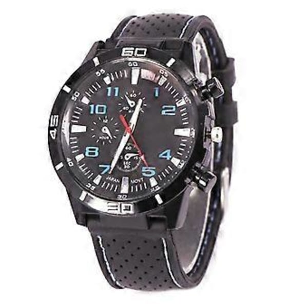 Herr Militärklocka Läder Datum Quartz Analog Armé Casual Klänning Armbandsur
