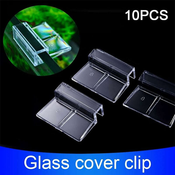 Plastclips för akvarielucka, 10 mm klara glas skyddsklips