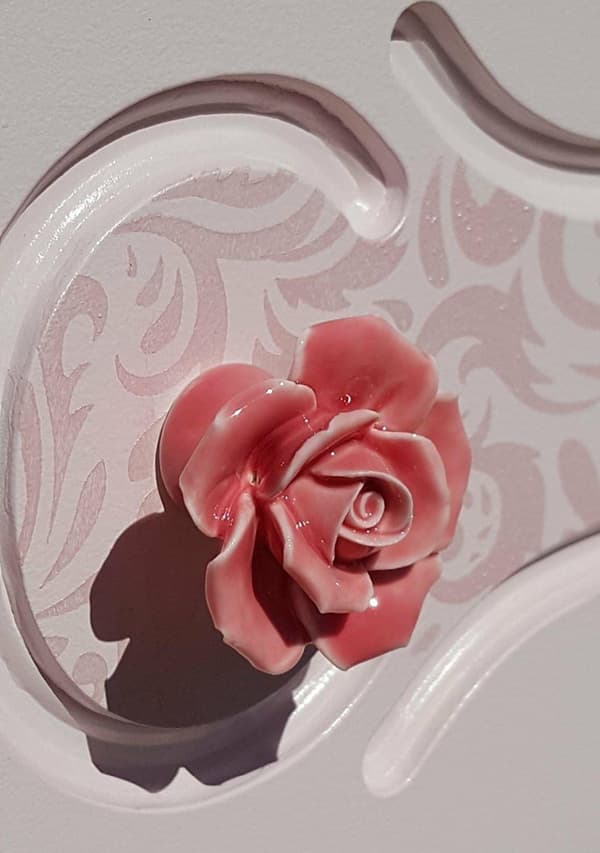 8 st Eleganta Rosa Knoppar i Keramik för Skåp