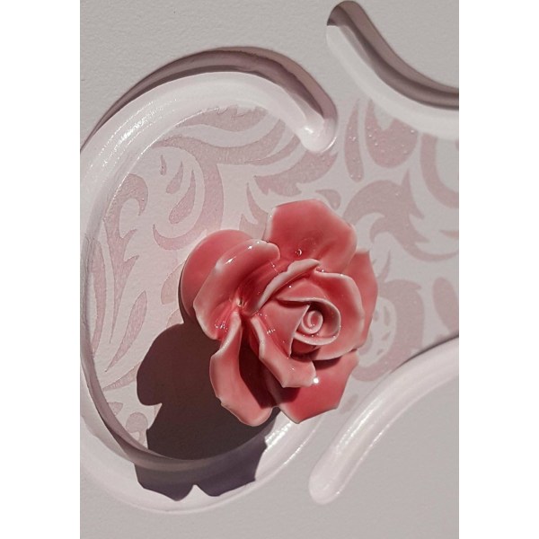8 stk Elegante Rosa Rose Trekkblomster Keramiske Skapsknapper Cupboa