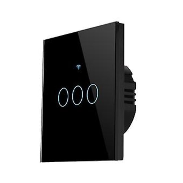 2/3/4-vägs Smart Strömbrytare Tuya Touch App-kontroll INGEN Noll-ledare Krävs black 1Gang