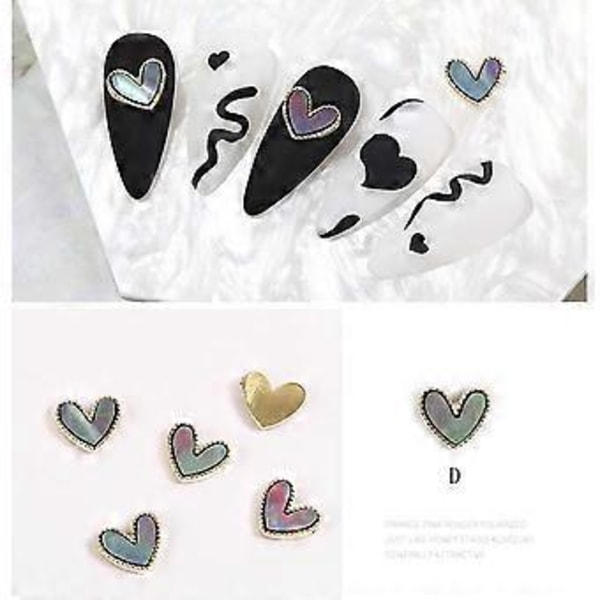 Neglekunst Kjærlighet Fritillary Legering Flat Bunn Rhinestone Neglelakk Limdekorasjon