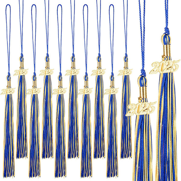 12 stk. dimissionskvaster akademiske dimissionshue kvaster dimissionshat dekorationer DIY kvaster Blue and gold