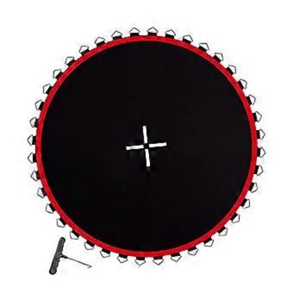 Ersättningsmatta för Trampolin, Trampolinduk, Rund Premium Utrustning för Utomhusbruk med Metallöljetter, Hoppdyna (Röd 42 Spännen) Red 42 Buckle