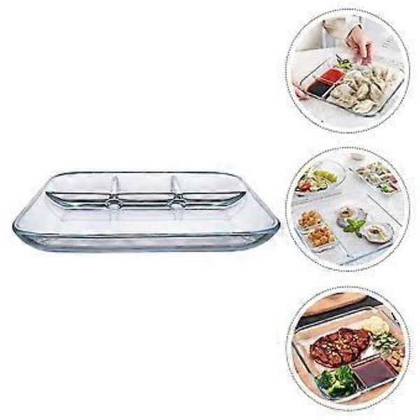 1 stk. Dumpling Gitter Tallerken Eddike Skål Kreativ Dumpling Serverings Tallerken (Transparent)