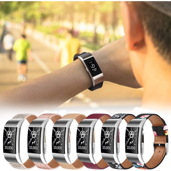 Rem til Fitbit Charge 2 i læder til sport, kvinder og mænd, justerbar