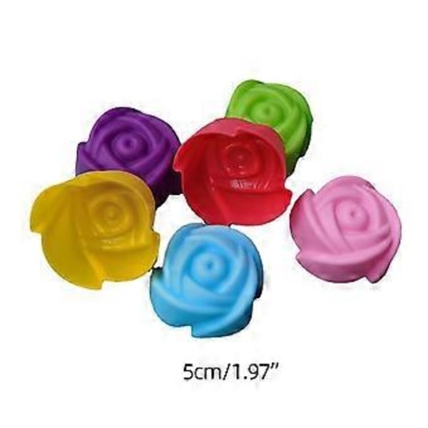 6-pak kageforme, farverige bageforme, blomsterformede, delikate silikonebageforme, perfekte til familiesammenkomster little daisy