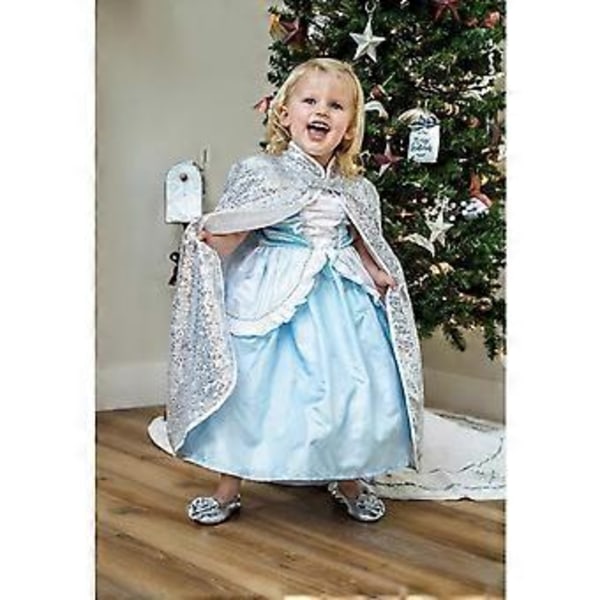 Prinsessaviitta Halloween-viitta Kimaltelevat paljetit Viitta Prinsessapuku Viitta Mekko Viitta Juhlatarvikkeet tytöille Lapsille Hopea Pituus 80cm Length 80cm