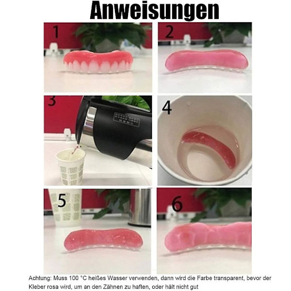 Kunstige tænder proteser midlertidige hurtige tandproteser øverste perfekte smilfiner