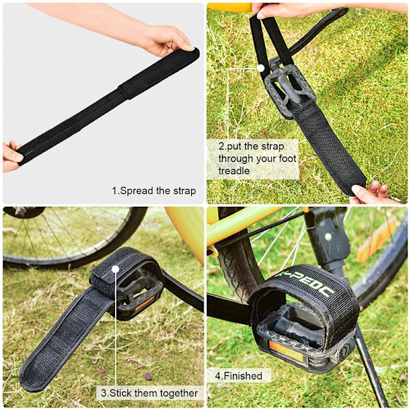 1 Par Cykelpedalstropper Pedal Tåclips Fast Gear Cykelstropper