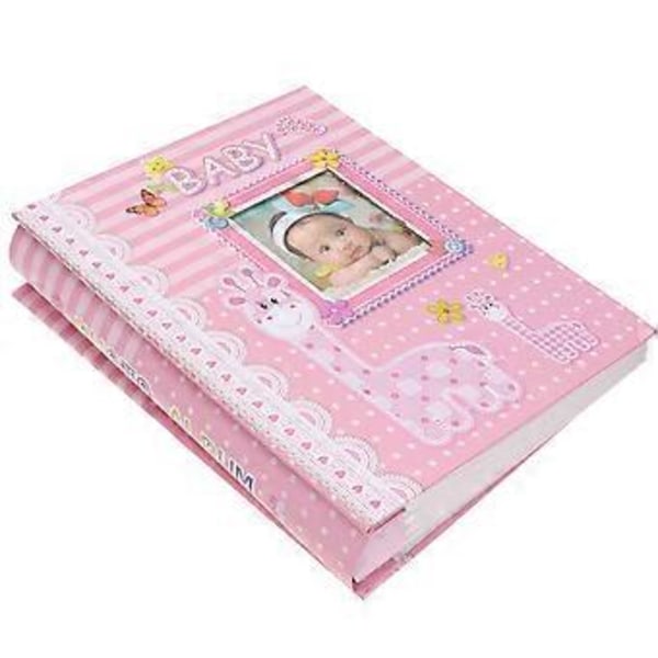 15 cm valokuva-albumi, luova muistoalbumi, 200 sivua, välilehti-albumit, persoonallinen lahja, koriste vauvan valokuvien säilytykseen (pinkki)