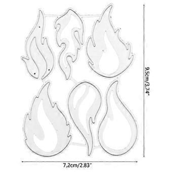 Kolstål Flamma Kostym Skärmall Präglingsstencil Mall DIY Papper A Silver
