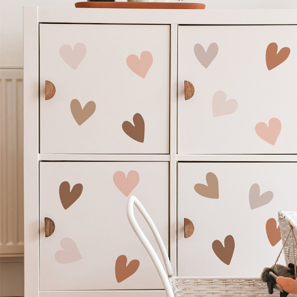 36 st Boho Hearts Kreativa Väggklistermärken för Barn Flickor Pojkar