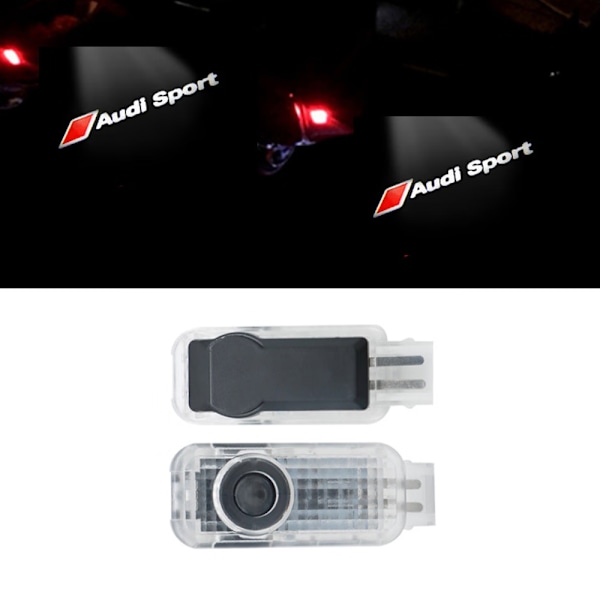 2x Led-kompatibel med audi dørlyslogo-projektorer lys sty