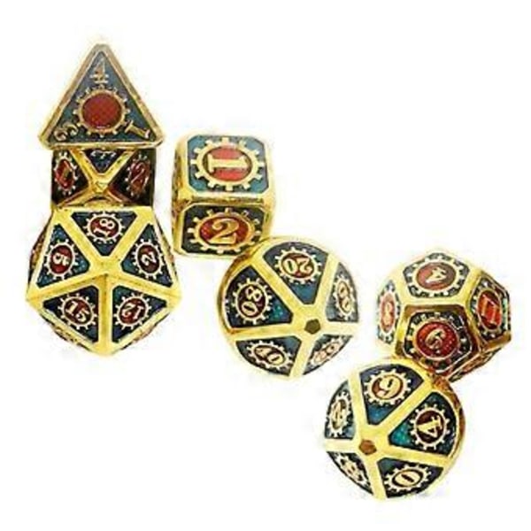 7 stk./pakke Polyhedral Zinklegering til Drageskæl DnD RPG Brætspil Terninger (20) 20