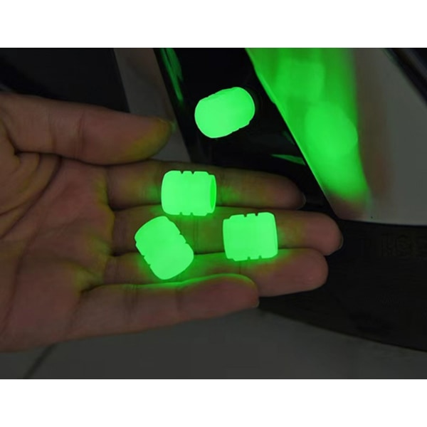 8 st fluorescerande universella lysande däckventilförlängningslock