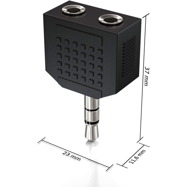 2X 3,5 mm Jack Stereo Audio Splitter Adapter 1x 3,5 mm Jack till 2X 3