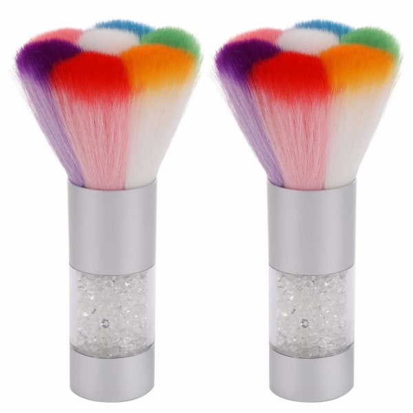 2 st Nail Art Dust Brush Remover Nagelpulver För Akryl Gel UV