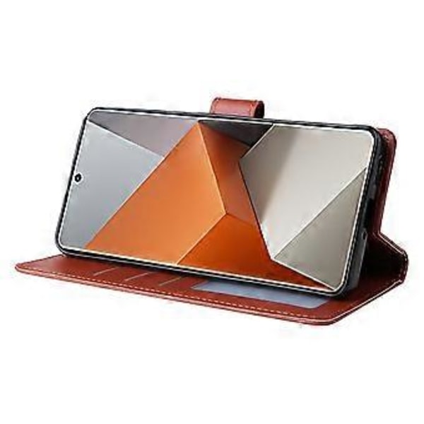 För Xiaomi Redmi Note 13 Pro+ 5G Fodral PU Läder Ställ Telefonskal med 3 Kortplatser Style B