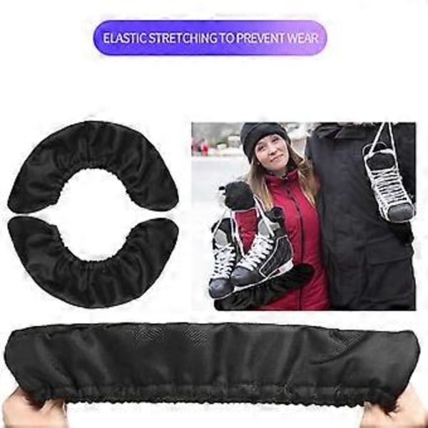 Skøyte Sålebeskyttere Hockey Skøyte Sålebeskyttere Mikrofiber Skøytebeskyttere Trekk for Barn Ungdom Voksen Slitesterk Svart L Black L