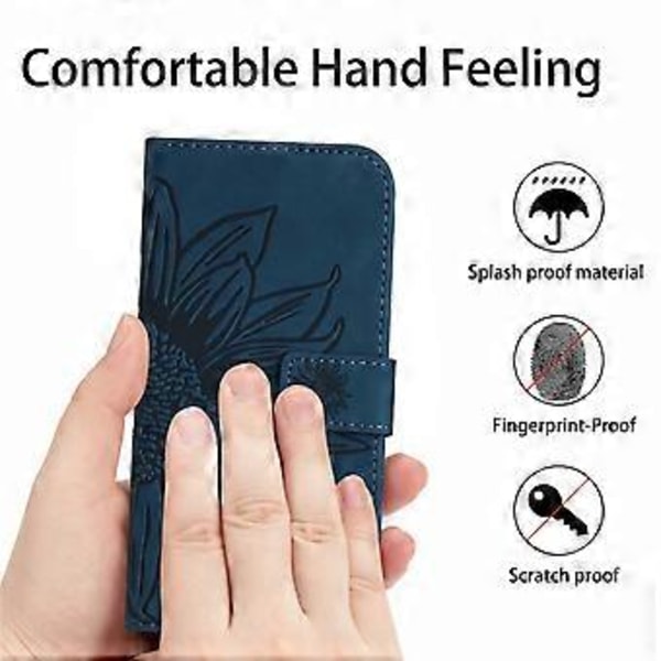 Til Oppo A58 4G Wallet Telefon Cover Solsikke Prægning Stativ Læder Etui med Håndrem Style I